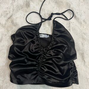 Adika Black Satin Camisole Top